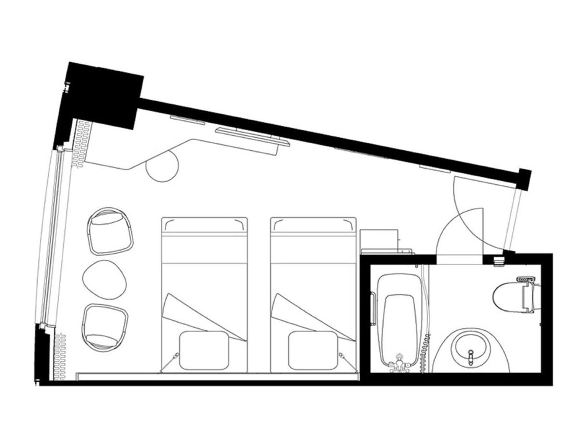 Sapporo Prince Hotel Chambre photo A floorplan of a typical room